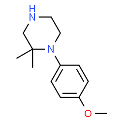 ChemSpider 2D Image | 1-(4-Methoxyphenyl)-2,2-dimethylpiperazine | C13H20N2O