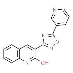 ChemSpider 2D Image | 3-(5-Pyridin-3-yl-[1,2,4]oxadiazol-3-yl)-quinolin-2-ol | C16H10N4O2