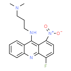 ChemSpider 2D Image | N'-(4-Fluoro-1-nitro-9-acridinyl)-N,N-dimethyl-1,3-propanediamine | C18H19FN4O2