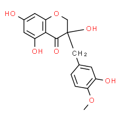 ChemSpider 2D Image | (3R)-3,5,7-Trihydroxy-3-(3-hydroxy-4-methoxybenzyl)-2,3-dihydro-4H-chromen-4-one | C17H16O7