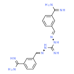 ChemSpider 2D Image | 3,3'-{Carbonimidoylbis[(1E)-2-hydrazinyl-1-ylidene(E)methylylidene]}dibenzenecarboximidamide | C17H19N9