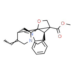 ChemSpider 2D Image | Methyl (9S,14E,15S,19S)-14-ethylidene-2-methyl-18-oxa-2,12-diazahexacyclo[13.3.2.0~1,9~.0~3,8~.0~9,16~.0~12,19~]icosa-3,5,7-triene-16-carboxylate | C22H26N2O3