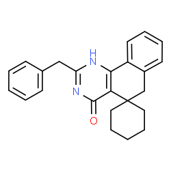 ChemSpider 2D Image | 2-Benzyl-1H-spiro[benzo[h]quinazoline-5,1'-cyclohexan]-4(6H)-one | C24H24N2O