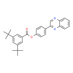 ChemSpider 2D Image | 3,5-Di-tert-butyl-benzoic acid 4-quinoxalin-2-yl-phenyl ester | C29H30N2O2