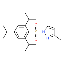 ChemSpider 2D Image | 3-Methyl-1-[(2,4,6-triisopropylphenyl)sulfonyl]-1H-pyrazole | C19H28N2O2S