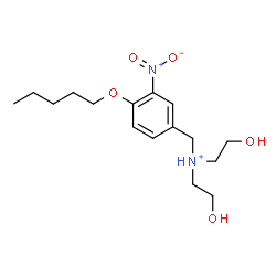 ChemSpider 2D Image | 2-Hydroxy-N-(2-hydroxyethyl)-N-[3-nitro-4-(pentyloxy)benzyl]ethanaminium | C16H27N2O5