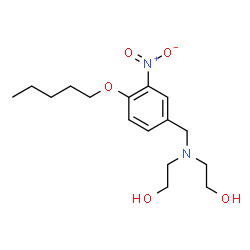 ChemSpider 2D Image | 2,2'-{[3-Nitro-4-(pentyloxy)benzyl]imino}diethanol | C16H26N2O5