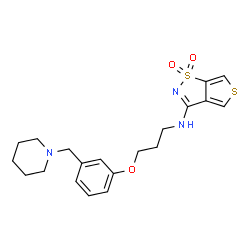 ChemSpider 2D Image | N-{3-[3-(1-Piperidinylmethyl)phenoxy]propyl}thieno[3,4-d][1,2]thiazol-3-amine 1,1-dioxide | C20H25N3O3S2