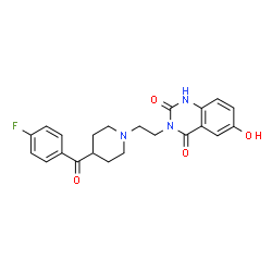 ChemSpider 2D Image | 3-{2-[4-(4-Fluorobenzoyl)-1-piperidinyl]ethyl}-6-hydroxy-2,4(1H,3H)-quinazolinedione | C22H22FN3O4