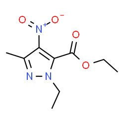 ChemSpider 2D Image | Ethyl 1-ethyl-3-methyl-4-nitro-1H-pyrazole-5-carboxylate | C9H13N3O4