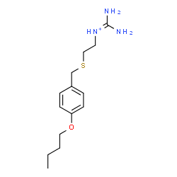 ChemSpider 2D Image | Diamino-N-{2-[(4-butoxybenzyl)sulfanyl]ethyl}methaniminium | C14H24N3OS
