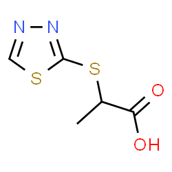 ChemSpider 2D Image | 2-(1,3,4-thiadiazol-2-ylthio)propanoic acid | C5H6N2O2S2