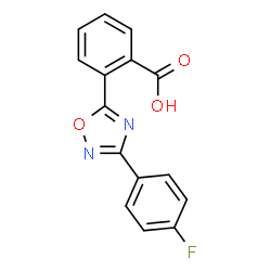 ChemSpider 2D Image | 2-[3-(4-Fluorophenyl)-1,2,4-oxadiazol-5-yl]benzoic acid | C15H9FN2O3