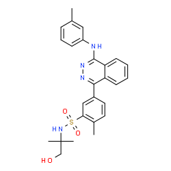 ChemSpider 2D Image | N-(1-Hydroxy-2-methyl-2-propanyl)-2-methyl-5-{4-[(3-methylphenyl)amino]-1-phthalazinyl}benzenesulfonamide | C26H28N4O3S