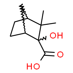 ChemSpider 2D Image | 2-Hydroxy-3,3-dimethylbicyclo[2.2.1]heptane-2-carboxylic acid | C10H16O3