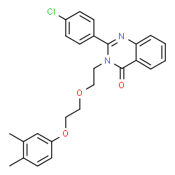 ChemSpider 2D Image | 2-(4-Chlorophenyl)-3-{2-[2-(3,4-dimethylphenoxy)ethoxy]ethyl}-4(3H)-quinazolinone | C26H25ClN2O3