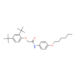 ChemSpider 2D Image | 2-[2,4-Bis(2-methyl-2-propanyl)phenoxy]-N-[4-(hexyloxy)phenyl]acetamide | C28H41NO3