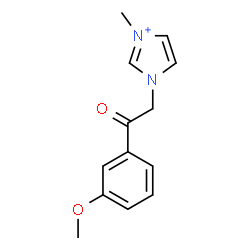 ChemSpider 2D Image | 1-[2-(3-Methoxyphenyl)-2-oxoethyl]-3-methyl-1H-imidazol-3-ium | C13H15N2O2