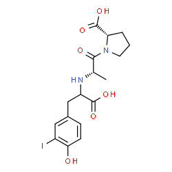 ChemSpider 2D Image | N-[1-Carboxy-2-(4-hydroxy-3-iodophenyl)ethyl]-L-alanyl-L-proline | C17H21IN2O6