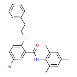 ChemSpider 2D Image | 5-Bromo-N-mesityl-2-(2-phenylethoxy)benzamide | C24H24BrNO2