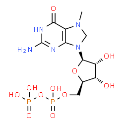 ChemSpider 2D Image | 7-methyl-7,8-dihydroguanosine-5'-diphosphate | C11H19N5O11P2