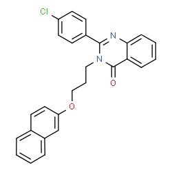ChemSpider 2D Image | 2-(4-Chlorophenyl)-3-[3-(2-naphthyloxy)propyl]-4(3H)-quinazolinone | C27H21ClN2O2