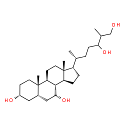 ChemSpider 2D Image | (3alpha,5beta,7alpha,17alpha)-Cholestane-3,7,24,26-tetrol | C27H48O4