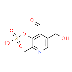 ChemSpider 2D Image | 4-Formyl-5-(hydroxymethyl)-2-methyl-3-pyridinyl hydrogen sulfate | C8H9NO6S