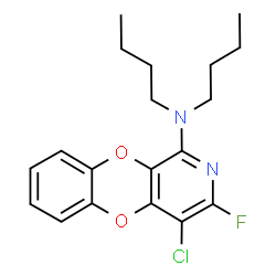 ChemSpider 2D Image | N,N-Dibutyl-4-chloro-3-fluoro[1,4]benzodioxino[2,3-c]pyridin-1-amine | C19H22ClFN2O2