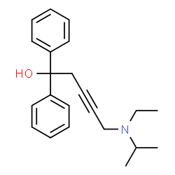 ChemSpider 2D Image | 5-[Ethyl(isopropyl)amino]-1,1-diphenyl-3-pentyn-1-ol | C22H27NO