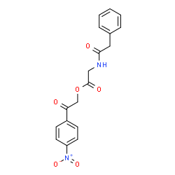 ChemSpider 2D Image | 2-(4-Nitrophenyl)-2-oxoethyl N-(phenylacetyl)glycinate | C18H16N2O6