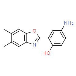 ChemSpider 2D Image | 4-Amino-2-(5,6-dimethylbenzooxazol-2-yl)phenol | C15H14N2O2