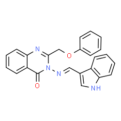 ChemSpider 2D Image | 3-[(E)-(1H-Indol-3-ylmethylene)amino]-2-(phenoxymethyl)-4(3H)-quinazolinone | C24H18N4O2