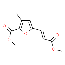 ChemSpider 2D Image | Methyl 5-[(1E)-3-methoxy-3-oxo-1-propen-1-yl]-3-methyl-2-furoate | C11H12O5