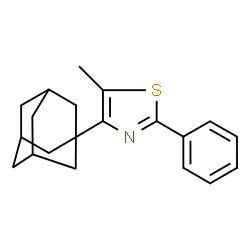 ChemSpider 2D Image | 4-(Adamantan-1-yl)-5-methyl-2-phenyl-1,3-thiazole | C20H23NS