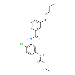 ChemSpider 2D Image | 3-Butoxy-N-[5-(butyrylamino)-2-chlorophenyl]benzamide | C21H25ClN2O3