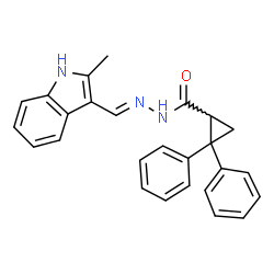 ChemSpider 2D Image | N'-[(E)-(2-Methyl-1H-indol-3-yl)methylene]-2,2-diphenylcyclopropanecarbohydrazide | C26H23N3O