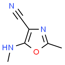 ChemSpider 2D Image | 2-Methyl-5-(methylamino)-1,3-oxazole-4-carbonitrile | C6H7N3O