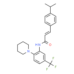 ChemSpider 2D Image | (2E)-3-(4-Isopropylphenyl)-N-[2-(1-piperidinyl)-5-(trifluoromethyl)phenyl]acrylamide | C24H27F3N2O