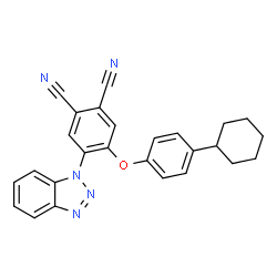ChemSpider 2D Image | 4-(1H-Benzotriazol-1-yl)-5-(4-cyclohexylphenoxy)phthalonitrile | C26H21N5O