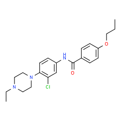 ChemSpider 2D Image | N-[3-Chloro-4-(4-ethyl-1-piperazinyl)phenyl]-4-propoxybenzamide | C22H28ClN3O2
