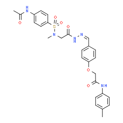 ChemSpider 2D Image | 2-(4-{(Z)-[({[(4-Acetamidophenyl)sulfonyl](methyl)amino}acetyl)hydrazono]methyl}phenoxy)-N-(4-methylphenyl)acetamide | C27H29N5O6S