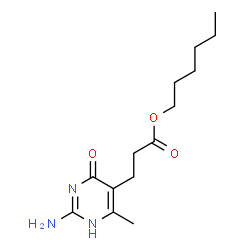 ChemSpider 2D Image | Hexyl 3-(2-amino-6-methyl-4-oxo-1,4-dihydro-5-pyrimidinyl)propanoate | C14H23N3O3
