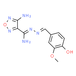 ChemSpider 2D Image | 4-Amino-N'-[(E)-(4-hydroxy-3-methoxyphenyl)methylene]-1,2,5-oxadiazole-3-carbohydrazonamide | C11H12N6O3