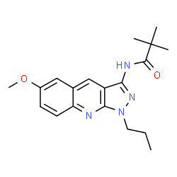 ChemSpider 2D Image | N-(6-Methoxy-1-propyl-1H-pyrazolo[3,4-b]quinolin-3-yl)-2,2-dimethylpropanamide | C19H24N4O2