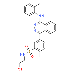 ChemSpider 2D Image | N-(2-Hydroxyethyl)-2-methyl-5-{4-[(2-methylphenyl)amino]-1-phthalazinyl}benzenesulfonamide | C24H24N4O3S
