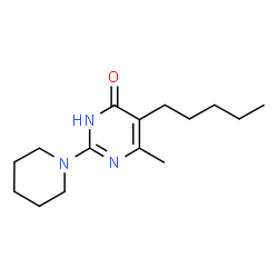 ChemSpider 2D Image | 6-Methyl-5-pentyl-2-(1-piperidinyl)-4(1H)-pyrimidinone | C15H25N3O