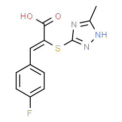 ChemSpider 2D Image | (2Z)-3-(4-Fluorophenyl)-2-[(5-methyl-1H-1,2,4-triazol-3-yl)sulfanyl]acrylic acid | C12H10FN3O2S