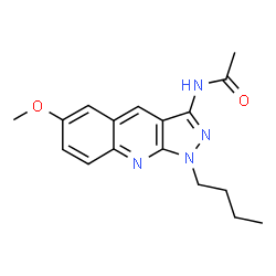 ChemSpider 2D Image | N-(1-Butyl-6-methoxy-1H-pyrazolo[3,4-b]quinolin-3-yl)acetamide | C17H20N4O2