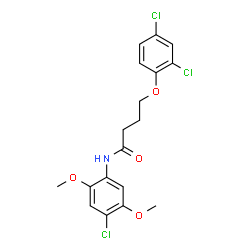 ChemSpider 2D Image | N-(4-Chloro-2,5-dimethoxyphenyl)-4-(2,4-dichlorophenoxy)butanamide | C18H18Cl3NO4